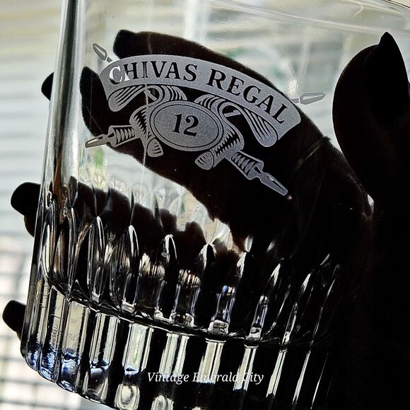 Chivas Regal Vtg Scotch Whiskey Drinking Glass Made by VONPOK Italy On The Rocks - Picture 5 of 10